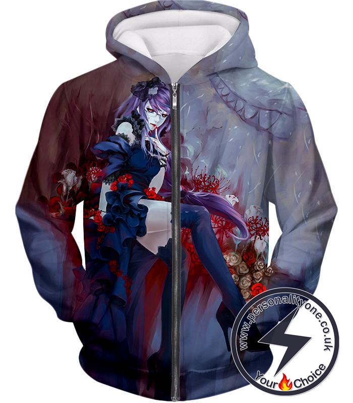 Tokyo Ghoul Beautiful and Dangerous Ghoul Rize Kamishiro Amazing Anime Art Printed Zip Up Hoodie